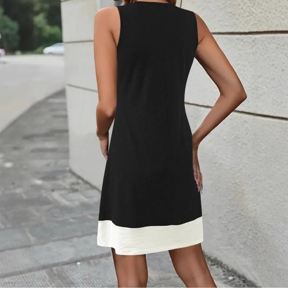 Liz Claiborne Women’s Black and White Sleeveless Midi Dress - Picture 1 of 8